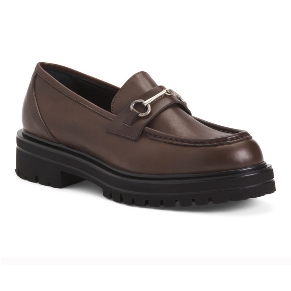 Charles David brown leather loafers alpine